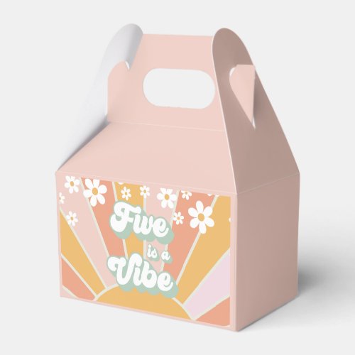 Retro Sunshine Five is a Vibe daisy boho thank you Favor Boxes