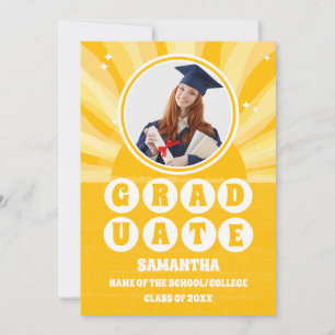 Retro Sunshine Graduate 2 Photo Graduation Announcement