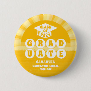 Retro Sunshine Graduation Button