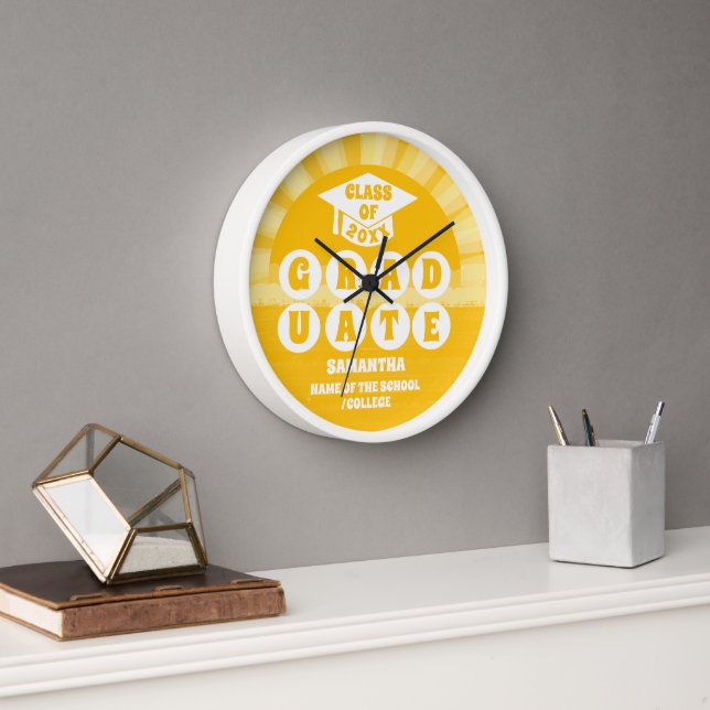 Retro Sunshine Graduation Clock (Office)