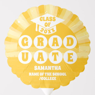 Retro Sunshine Graduation Party Balloon