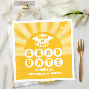 Retro Sunshine Graduation Party Napkins