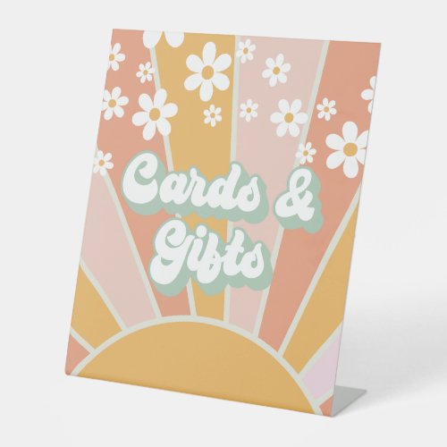 Retro Sunshine Groovy Cards and Gifts Pedestal Sign
