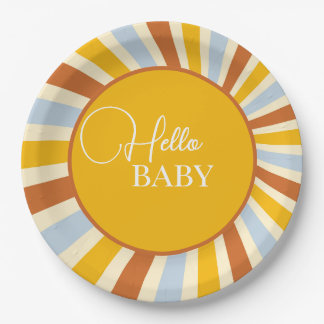 Retro Sunshine Paper Plate