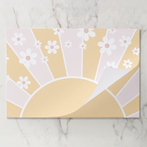 Retro Sunshine Pastel Pink Daisy Birthday Placemat