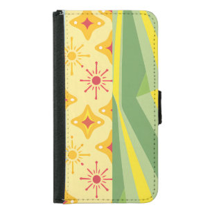 Retro Sunshine Patterns – Bold Colorful  Samsung Galaxy S5 Wallet Case