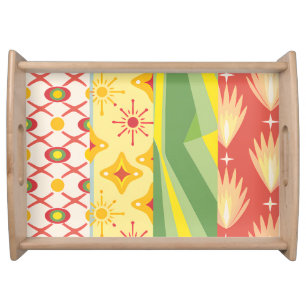 Retro Sunshine Patterns – Bold Colorful Serving Tray