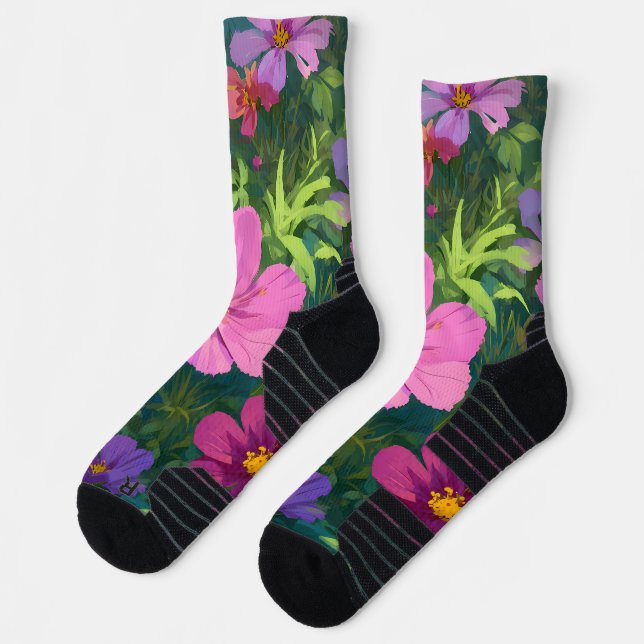 Retro Sunshine Patterns – Bold Colorful  Socks (Left)