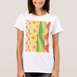 Retro Sunshine Patterns – Bold Colorful T-Shirt