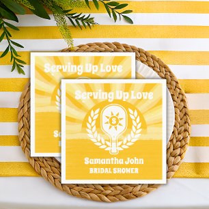 Retro Sunshine Pickleball Bridal Shower  Napkins
