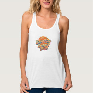 Retro "Sunshine State of Mind" Quote Tank Top