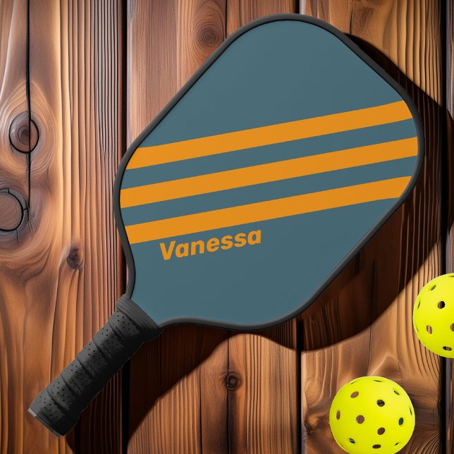 Retro Sunshine Three Stripes with Name Pickleball Paddle (Creator Uploaded)