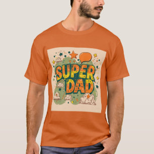Retro Super Dad Starry Cloud T-Shirt