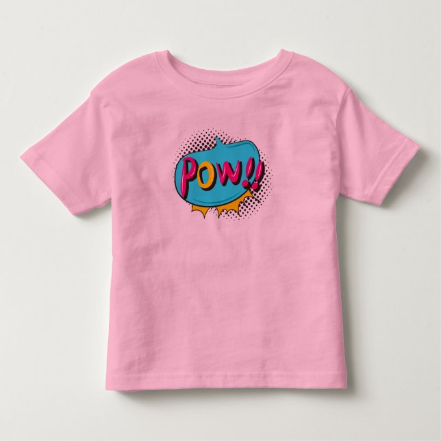 Retro Superhero Comics Action Blurb POW Toddler T-shirt (Front)