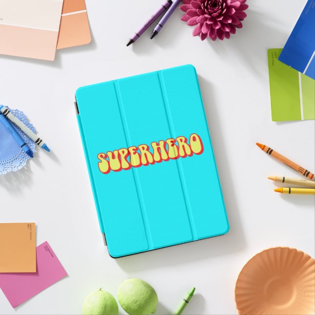 Retro Superhero iPad Pro Cover (Desk)