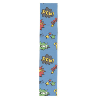 Retro Superhero Kids Pattern Medium Table Runner