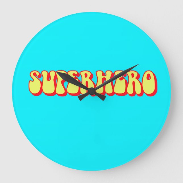 Retro Superhero Large Clock (Front)