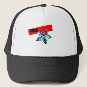 Retro Superstar In Day-Glo Trucker Hat