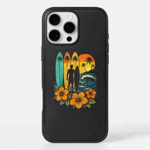 Retro Surf Beach Sunset Tropical iPhone 16 Pro Max Case