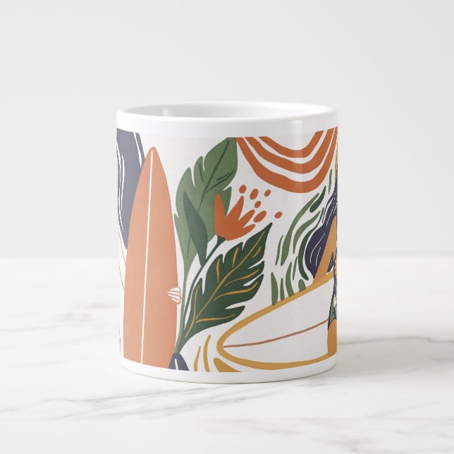 Retro Surf Club Giant Coffee Mug (Front)