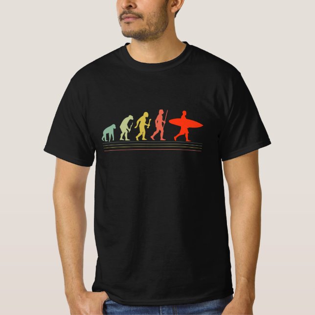 Retro surf evolution Surfboard and Summer Gifts T-Shirt (Front)
