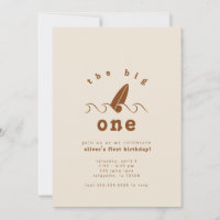 Retro Surf First Birthday Party Invitations 