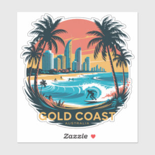 Retro Surf Gold Coast – Australia Beach Sticker