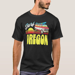 Retro Surf Oregon Sunset and Vintage Van Eighties  T-Shirt