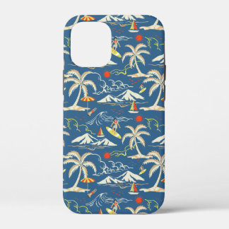 Retro Surf Tropical Pattern iPhone 12 Mini Case