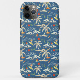 Retro Surf Tropical Pattern iPhone 11 Pro Max Case