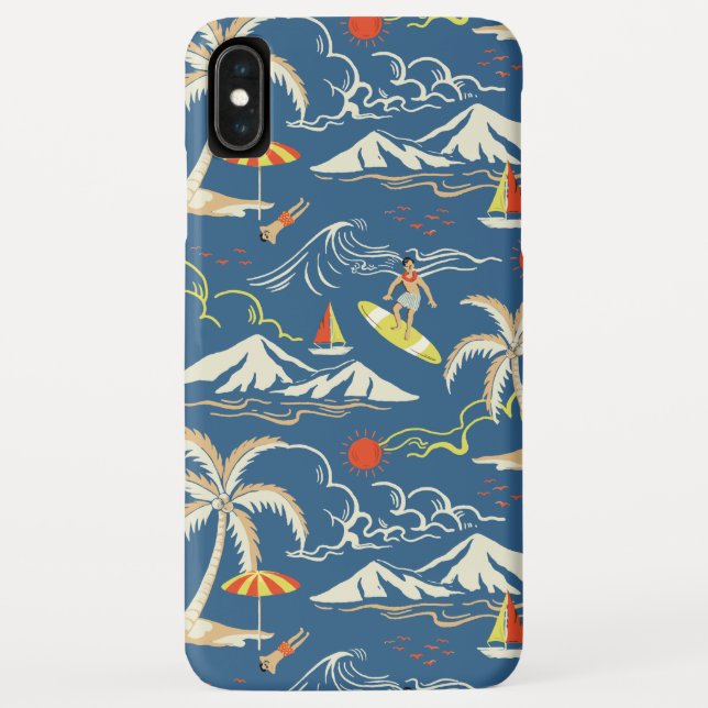 Retro Surf Tropical Pattern Case-Mate iPhone Case (Back)