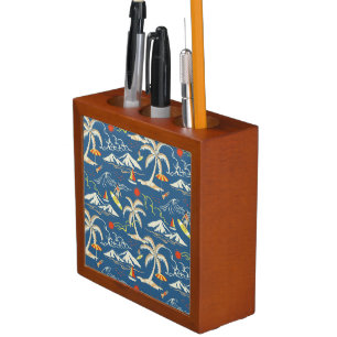 Retro Surf Tropical Pattern Desk Organizer