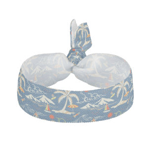 Retro Surf Tropical Pattern Elastic Hair Tie