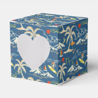 Retro Surf Tropical Pattern Favor Boxes