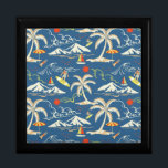 Retro Surf Tropical Pattern Gift Box<br><div class="desc">Retro surf tropical themed pattern.</div>