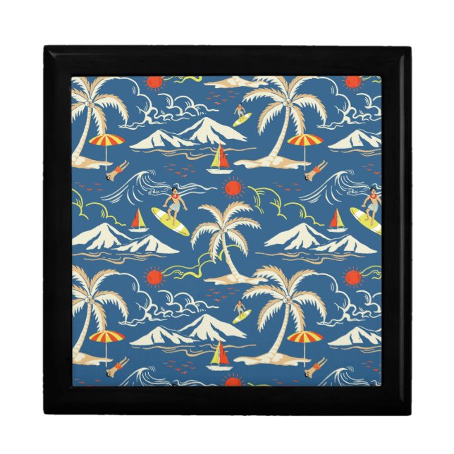 Retro Surf Tropical Pattern Gift Box (Front)