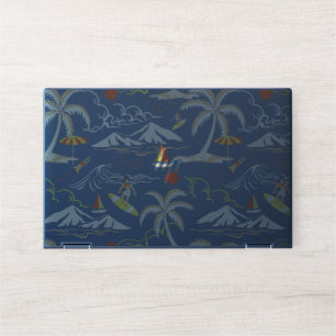 Retro Surf Tropical Pattern HP Laptop Skin