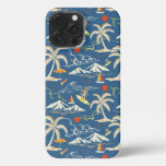 Retro Surf Tropical Pattern iPhone 13 Pro Max Case