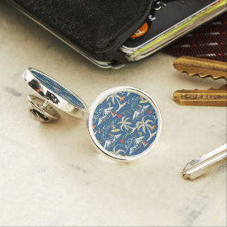 Retro Surf Tropical Pattern Lapel Pin