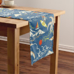 Retro Surf Tropical Pattern Medium Table Runner