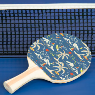 Retro Surf Tropical Pattern Ping Pong Paddle