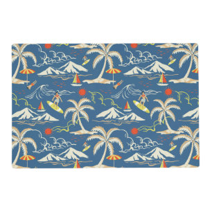 Retro Surf Tropical Pattern Placemat