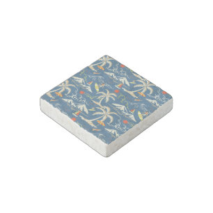 Retro Surf Tropical Pattern Stone Magnet