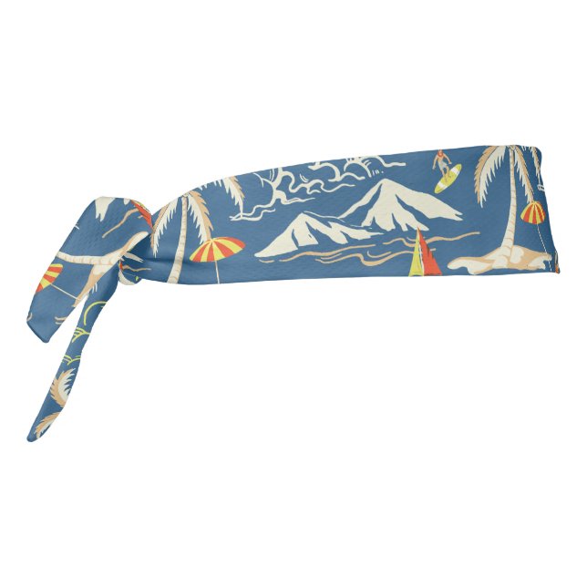 Retro Surf Tropical Pattern Tie Headband (Rotate 270)
