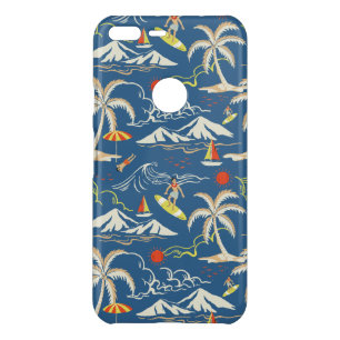 Retro Surf Tropical Pattern Uncommon Google Pixel XL Case