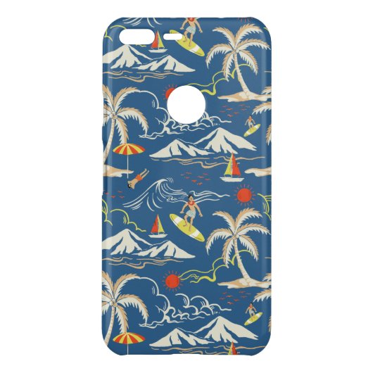 Retro Surf Tropical Pattern Uncommon Google Pixel XL Case (Back)