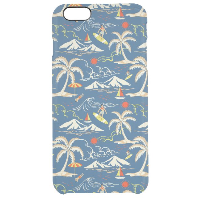 Retro Surf Tropical Pattern Uncommon iPhone Case (Back)