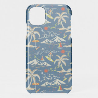 Retro Surf Tropical Pattern iPhone 11 Case