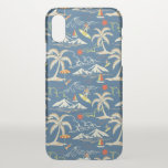 Retro Surf Tropical Pattern iPhone X Case
