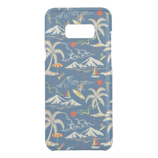 Retro Surf Tropical Pattern Uncommon Samsung Galaxy Case (Back)